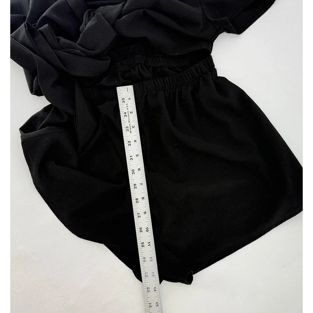 Princess Polly Ragnar‎ Tie Front Romper Black Size 4 Grunge Festival Boho